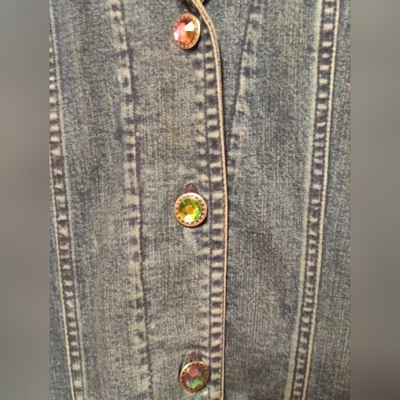 Christopher & Banks Embroidered Stretch Denim Jacket - Picture 7 of 9